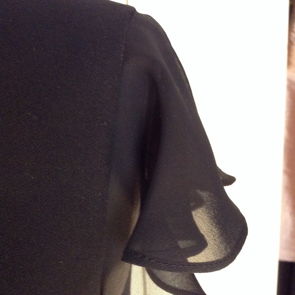 Evan-Picone Black Crepe & Chiffon Evening Dress - Picture 3 of 8